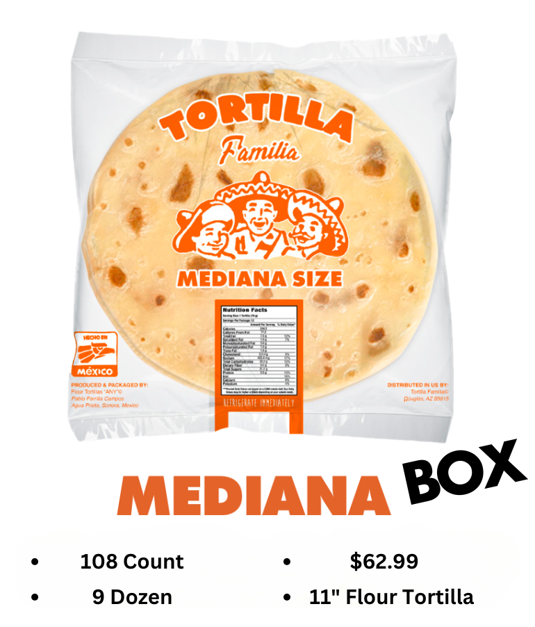 Tortilla Familia Mediana Box | Fresh 11" Tortillas Delivered to You